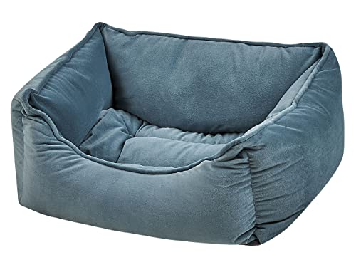 Rechteckiges Tierbett Samtstoff für Hunde Katzen in Blau 50 x 35 cm Izmir von Beliani