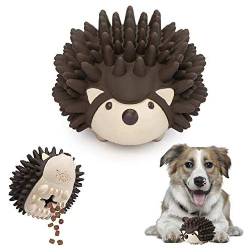 BellaBoo Pets Interaktives Hundespielzeug für starke Kauer – Freddy The Hedgehog AllinOne LeckerliBall + Futterspender Slow Feeder Hund IQ Puzzle + ZahnKauspielzeug für mittelgroße und große von Bella Boo