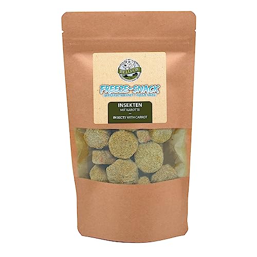 Bellfor Freeze-Snacks Hypoallergene aus gefriergetrockneten Insekten und Karotte - 50 g - frei von künstlichen Zusätzen und ideal als Trainings-Leckerli für Ihren Hund von Bellfor