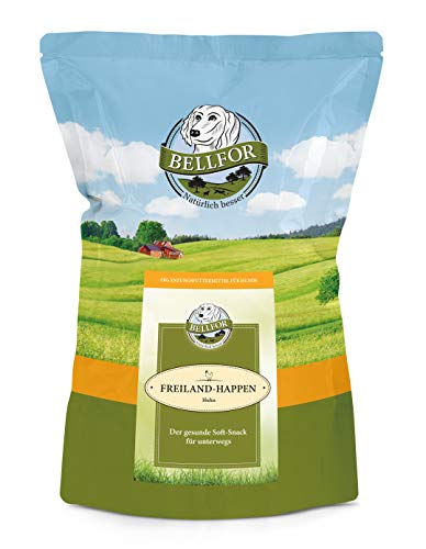 Bellfor Freiland-Happen Hypoallergene getreidefreie Soft-snack für Hunde mit hoher Verdaulichkeit ohne tierische Nebenerzeugnisse 200 g (Huhn) von Bellfor