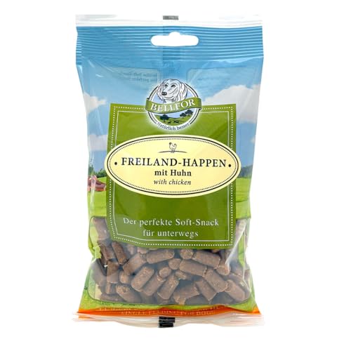 Bellfor Freiland-Happen Hypoallergene getreidefreie Soft-snack für Hunde mit hoher Verdaulichkeit ohne tierische Nebenerzeugnisse 200 g (Huhn) von Bellfor