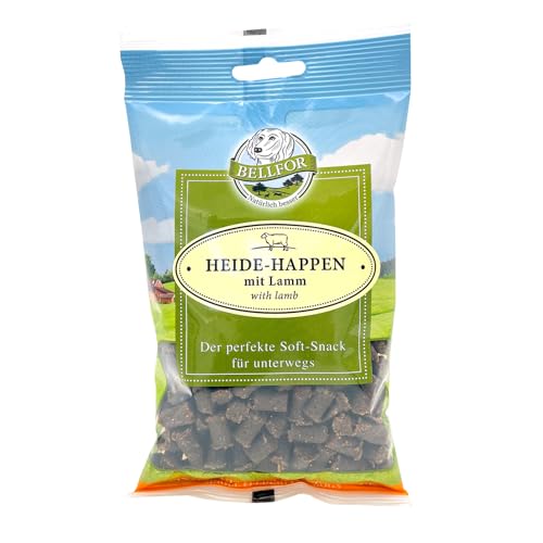 Bellfor Heide-Happen Hypoallergene getreidefreie Soft-Snacks für Hunde mit hoher Verdaulichkeit, ohne tierische Nebenerzeugnisse. Soft-Leckerli für Hundetraining, 200 g (Lamm) von Bellfor