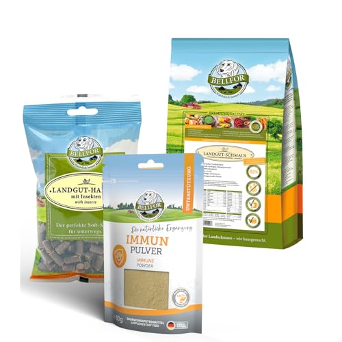 Bellfor IBD Set für Hunde die Symptome der Krankheit zu lindern Landgut-Schmaus 7,5 kg Immun Pulver 80 g und Landgut-Happen 200 g von Bellfor