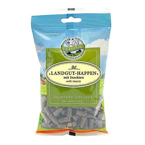 Bellfor Landgut-Happen Hypoallergene getreidefreie Soft-snack für Hunde mit hoher Verdaulichkeit ohne tierische Nebenerzeugnisse 200 g (Insekten) von Bellfor