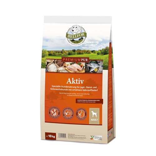 Bellfor Premium PUR Aktiv Glutenfrei Hundefutter speziell entwickelt, um Sport- und Arbeitshunde bedarfsgerecht zu versorgen und ihre Leistungsfähigkeit 10 kg von Bellfor