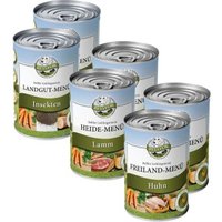 Bellfor Starter-Paket Hundefutter Nass mit Huhn, Lamm und Insekten - Freiland-Menü 2x400g + Heide-Menü 2x400g + Landgut-Menü 2x400g von Bellfor