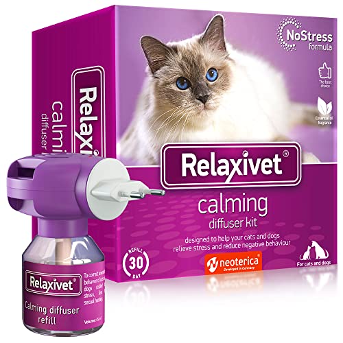 Relaxivet Beruhigender Diffusor für Hunde und Katzen, verbesserte Anti-Stress-Formel, natürliche Anti-Angst-Behandlung Nr. 1 mit langanhaltender beruhigender Wirkung (Diffusor-Kit) von Beloved Pets