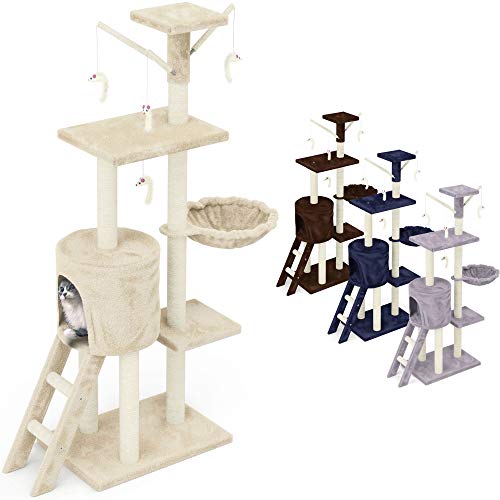 Beltom® KRATZBAUM KATZENKRATZBAUM KLETTERBAUM KATZENBAUM SPIELBAUM 140 cm. Park Spiele - Beige von Beltom