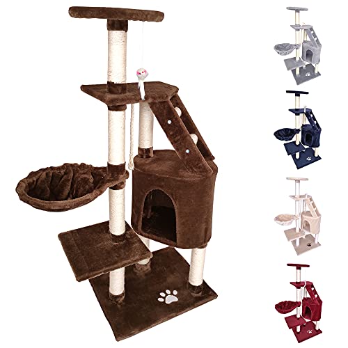 Beltom® KRATZBAUM KATZENKRATZBAUM KLETTERBAUM KATZENBAUM SPIELBAUM Park Spiele H. 120 cm - Braun von Beltom