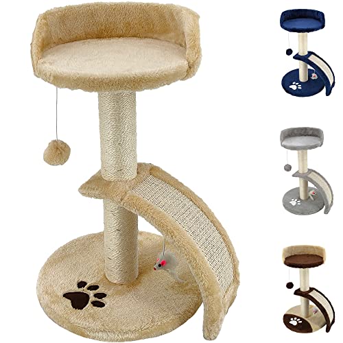 Beltom® KRATZBAUM KLETTERBAUM KATZENKRATZBAUM KATZENBAUM SPIELBAUM 54 cm. Park Spiele - Beige von Beltom