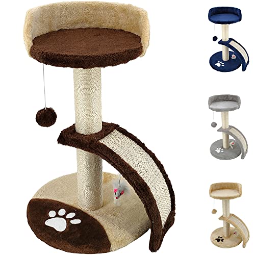 Beltom® KRATZBAUM KLETTERBAUM KATZENKRATZBAUM KATZENBAUM SPIELBAUM 54 cm. Park Spiele - Braun-Beige von Beltom