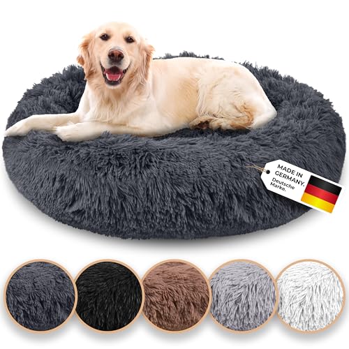 Belune® Hundebett waschbar - [Dunkelgrau, L, 100cm] Hundebett Grosse Hunde waschbar, Hundebett mittelgroße Hunde, Hundebett kleine Hunde von Belune