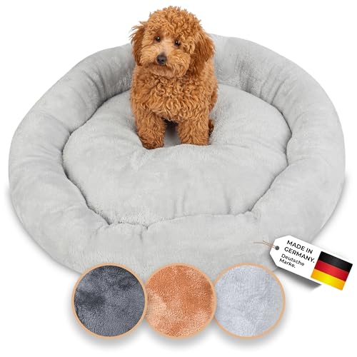 Belune® Donutkissen Deluxe [Hellgrau, 100cm], waschbar, Hundebett große Hunde, Hundedonut Kissen große Hunde von Belune