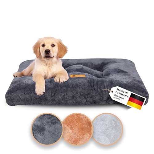 Belune® Hundekissen Deluxe [Dunkelgrau, M (108cm x 75cm x 12cm)] - waschbar, Hundebett mittelgroße Hunde, Hundekissen mittelgroße Hunde von Belune