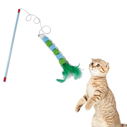 Bemvp Lustige Haarball -Katzen -Stick -katzenspielzeug Spielzeugwand Teaser Toys Cat Catcher Toys Interactive Toys Für Kätzchen Katze von Bemvp