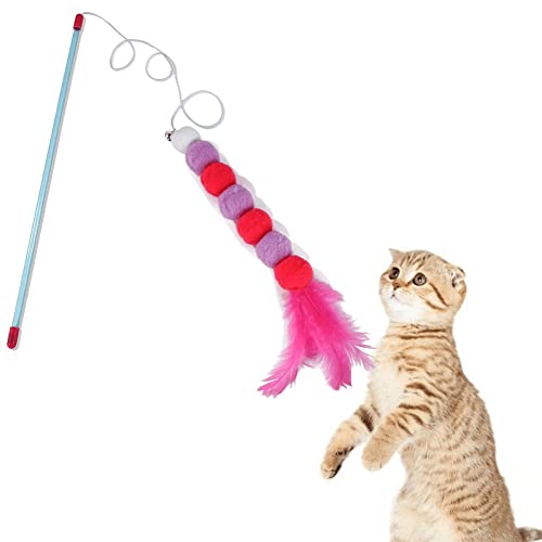 Bemvp Lustige Haarball -Katzen -Stick -katzenspielzeug Spielzeugwand Teaser Toys Cat Catcher Toys Interactive Toys Für Kätzchen Katze von Bemvp