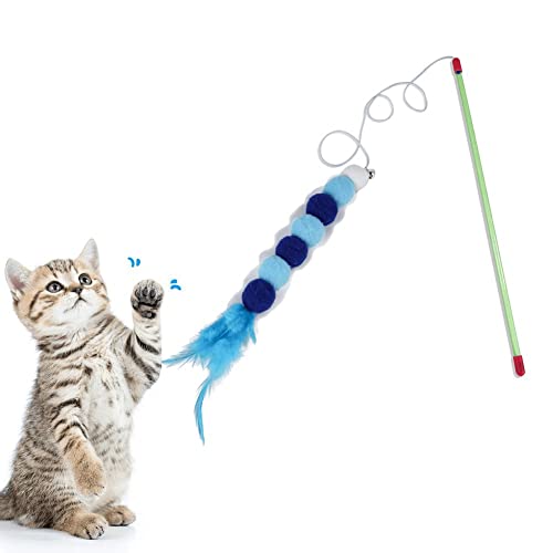 Bemvp Lustige Haarball -Katzen -Stick -katzenspielzeug Spielzeugwand Teaser Toys Cat Catcher Toys Interactive Toys Für Kätzchen Katze von Bemvp