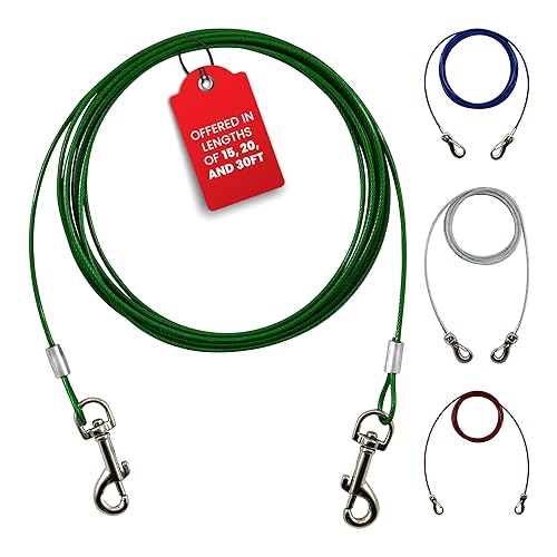 Ben-Mor Zinco 3 m Hunde-Spannkabel für kleine Rassen und Haustiere 9 kg, robust, um 360 Grad drehbar, doppelt drehbar, für Training, Camping oder Hinterhof, Grün von Ben-Mor