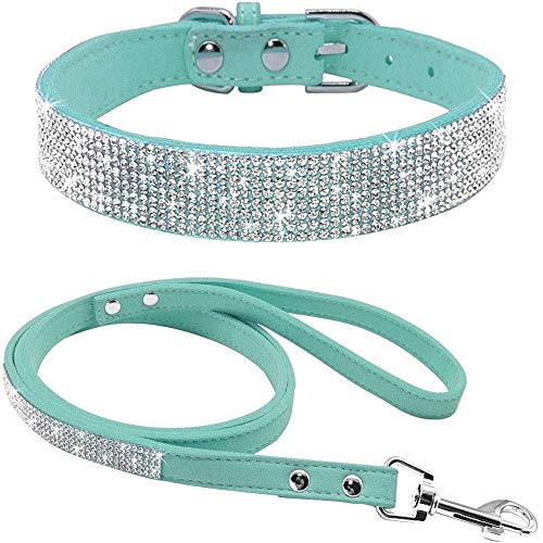 Benala Verstellbares Hundehalsband, verziert mit glitzernden Strasssteinen für Hunde und Katzen, ausgefallenes Strass-Set, Blau, XXS: (Halsumfang 15,2–20,3 cm) von Benala