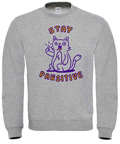 Stay Pawsitive cat Sweatshirt von Benefitclothing