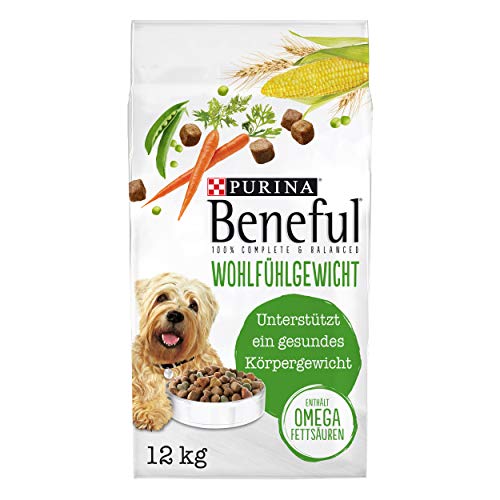 Beneful PURINA BENEFUL Wohlfühlgewicht Hundefutter trocken, mit Huhn und Gartengemüse, 1er Pack (1 x 12kg) von Beneful