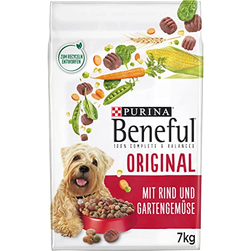 PURINA BENEFUL Original Hundefutter trocken, mit Rind und Gartengemüse, 1er Pack (1 x 7kg) von Beneful