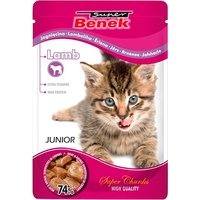 Sparpaket Super Benek Super Chunks Kitten 48 x 100 g - Lamm in Sauce von Benek