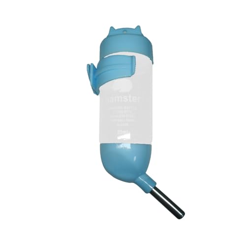 Benepoint Meerschweinchen-Wasserflasche, kein Tropfen, Kunststoff-Hamster-Wasserflasche mit Aufhängeklemme, Hamsterkäfig-Zubehör zum Aufhängen (Blau, 80 ml) von Benepoint