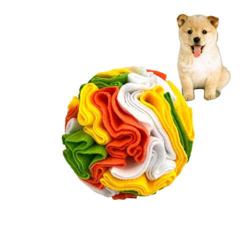 Benepoint Schnüffelball für Hunde, interaktiver Schnüffelball, Hundeanreicherung, Schnüffelball, Hunde-Puzzle-Futterstation für Übung, Schnüffeltraining und langsames Füttern (Orange-Weiß-Mix, 15 cm) von Benepoint