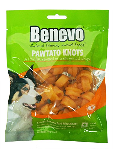 4er-SET Benevo Veganer Kauknochen für Hunde aus Süßkartoffeln 150g (Nicht Bio) von Benevo