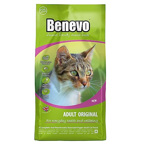 Benevo Katzenfutter vegan trocken (2kg), Pflanzliches Trockenfutter für Katzen mit essentiellen Nährstoffen und Vitaminen A, B, D, E und K, Genehmigt von PETA und der Vegan Society UK von Benevo