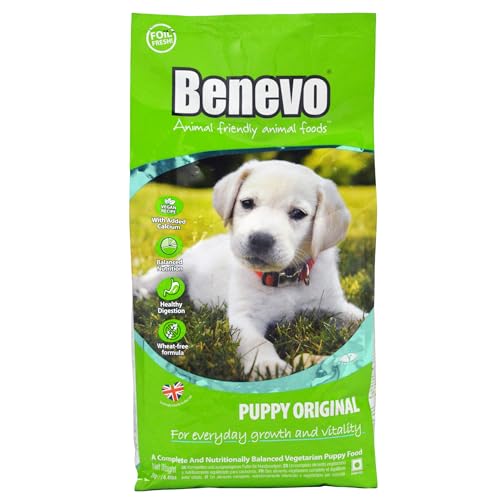 Benevo Veganes Welpenfutter trocken (10kg), Hypoallergen, weizenfrei, GVO-frei, Hundefutter für alle Rassen mit essentiellen Fettsäuren, Taurin, L-Carnitin, PETA und Vegan Society UK genehmigt von Benevo