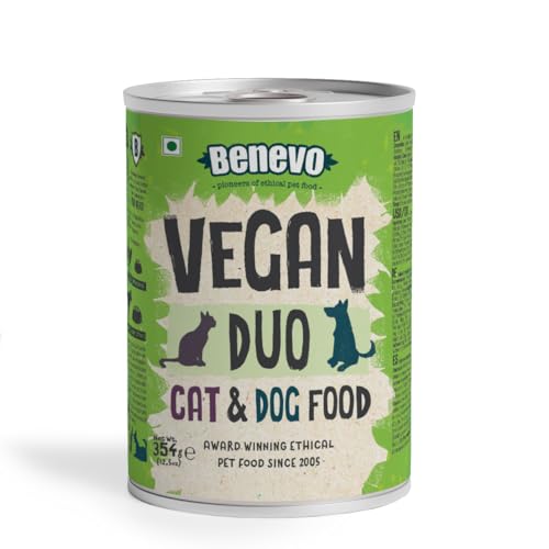 Benevo veganes Hundefutter nass (12 x 354g), Hypoallergen, weizenfrei, GVO-frei, Nassfutter für alle Rassen mit essentiellen Fettsäuren, Taurin, L-Carnitin, von PETA und Vegan Society UK genehmigt von Benevo