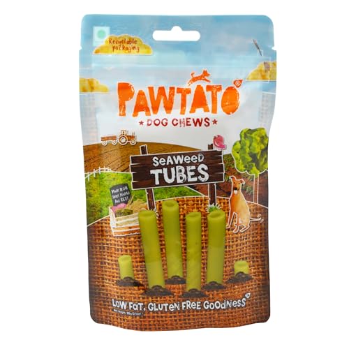 Pawtato Hundeleckerli Süßkartoffel & Meeresalgen (90g) ❘ Weizenfreie Kaustangen für Hunde, angereichert mit mineralstoffreichen Algen, vegane Rinderhaut-Alternative, Gut verträglicher Kausnack von Benevo