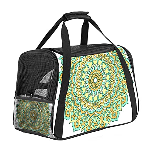 Retro-Mandala, Boho, indische Blumen, weiche Seiten, Netzgewebe, belüftetes Design mit doppeltem Reißverschluss, schützt die Sicherheit für Haustiere, Anzug für Wandern, Reisen, Outdoor von Bennigiry