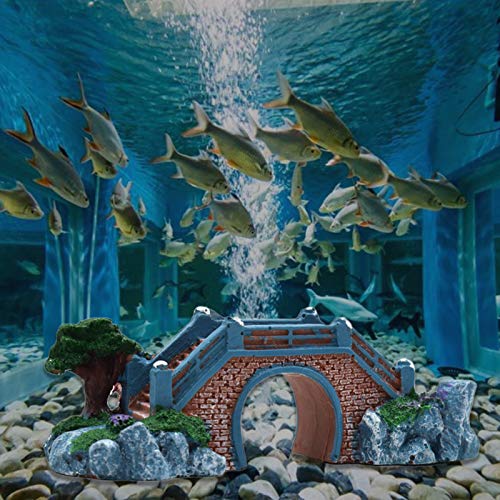 Aquarium-Dekoration, Aquarium-Dekoration, Aquarium-Landschaft, kreative Aquarium-Dekoration, Kunstharz, künstliche Brücke, Steingarten, Ornament für Fischglas, Einheitsgröße von Benoon