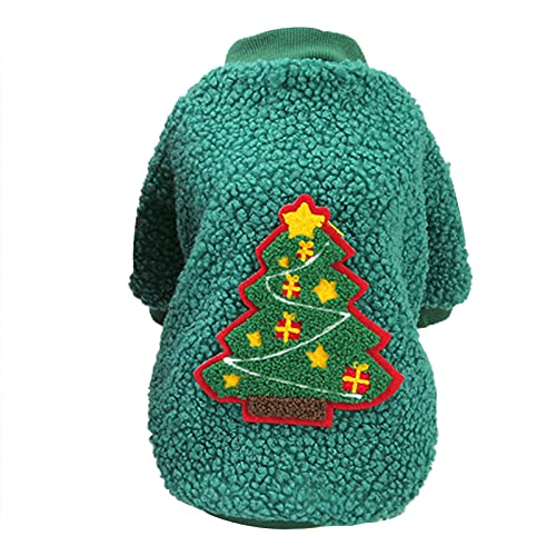 Benoon Haustier Hund Katze Kleidung Hund Fleece Kleidung Weihnachten Serie Muster Verkleiden Hautfreundlich Warm Haustier Hunde Sweatshirt Kostüm für Winter - Grün L Hirsch von Benoon