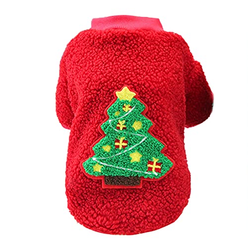 Benoon Haustier Hund Katze Kleidung Hund Fleece Kleidung Weihnachten Serie Muster Verkleiden Hautfreundlich Warm Haustier Hunde Sweatshirt Kostüm für Winter - Rot 2XL Santa Claus von Benoon