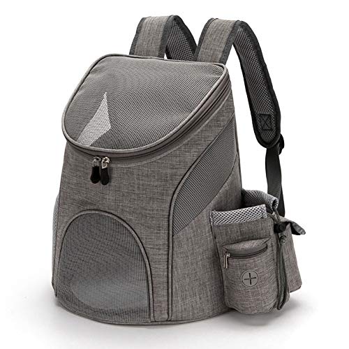 Benoon Tragbarer Haustier-Katzen-Welpen-Hundeträger-Rucksack, Atmungsaktive Faltbare Haustier-Outdoor-Tasche Reiserucksack, Haustierbedarf Grau L. von Benoon