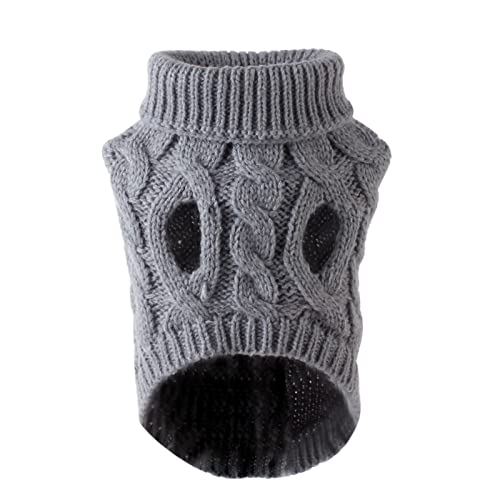 Hundepullover für Welpen, Katzen, niedlich, Baumwolle, warm, mit hohem Kragen, hält warm, Freizeitkleidung, Hundepullover, Winterkleidung, Welpen-Kostüm, Welpen-Kleidung, hoher Kragen von Benoon