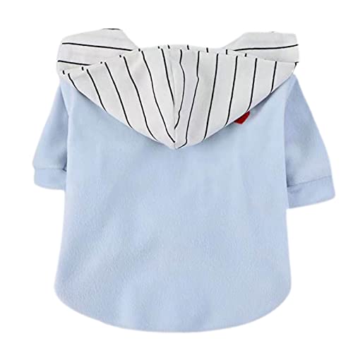 Pet Puppy Cat Cute Cotton Warm Hoodies Coat Sweater Pet Hoodie Striped Hood Dress-up Soft Texture Warm Dogs Hooded Sweatshirt for Autumn Pet Costume Striped Hood for Teddy von Benoon