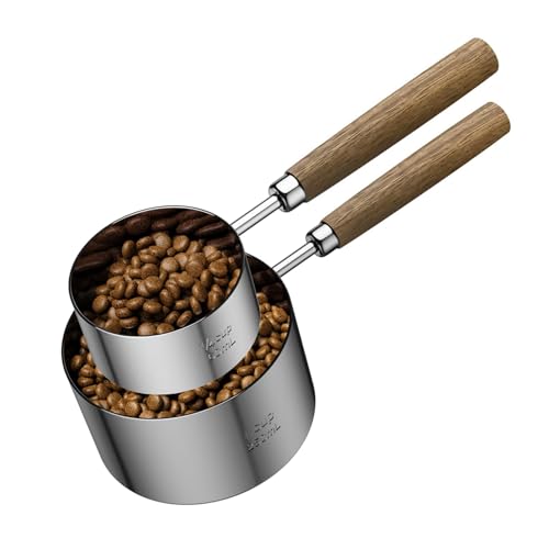 Benssey Edelstahl-Hundefutterschaufel mit Messbechern: 1 Tasse und 1/4 Tasse – Perfekt zum Präzisen Portionieren der Mahlzeiten Ihres Haustiers. Langlebig. Einfach zu Verwenden. 60 Ml, 250 Ml von Benssey