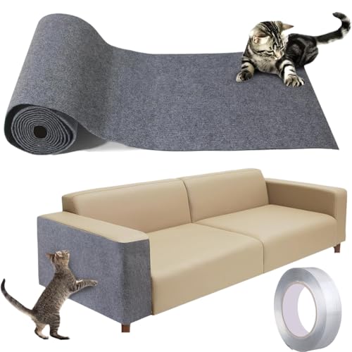 Beojonvy Selbstklebend Kratzteppich Katze Wand, DIY Kletternder Kratzbretter Katzen, Teppich Kratzmatte Katze, Kratzwand Kratzschutz Geeignet für Sofas, Wände und Möbel(Dunkelgrau,40 cm x 200 cm) von Beojonvy