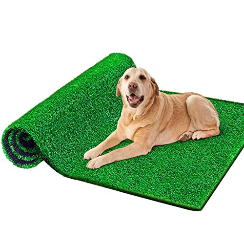 Bereezy Kunstrasen, Hundegrasmatte, unechtes Gras für Hunde, Outdoor-Töpfchentraining, Kunstrasen-Trainingspads für Hunde mit Drainagelöchern, Terrassen-Kunstrasen-Dekor (99.8x150.1 cm) von Bereezy