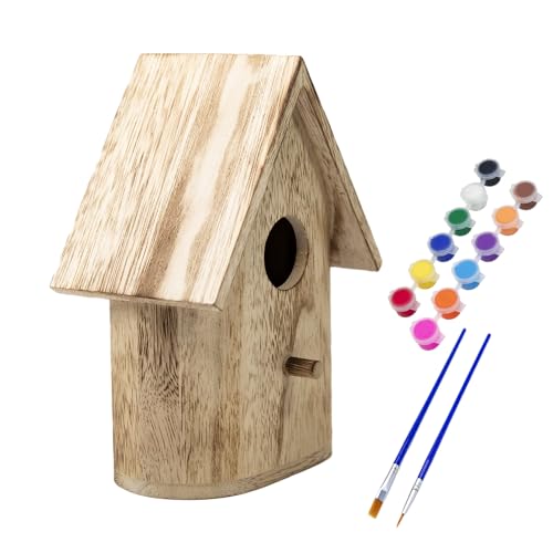 Berfutall - DIY Vogelhaus aus Holz für den Außenbereich, Futterspender für Wildvögel, hängendes Vogelhaus, perfekt für Kardinäle, Blauvögel und mehr. (D) von Berfutall