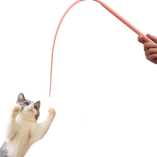 Berisyios Twiggle Tail Katzenspielzeug, Silikon Teaser-zauberstab Für Katzen, Mausschwanzförmiges Zauberstabspielzeug Für Kätzchen Für (rosa) von Berisyios