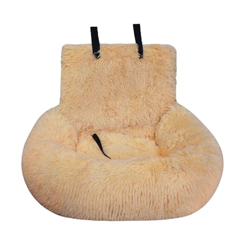 Pelzbarn Autositz, Pelzbarn Autositz Hund Flauschig, Kuscheliges Autositz Hund, Sicherheitssitz für Haustiere, Abnehmbar und Waschbar Hundesitz mit Dicken Kissen (Beige, M (72 * 60cm) von Berisyios