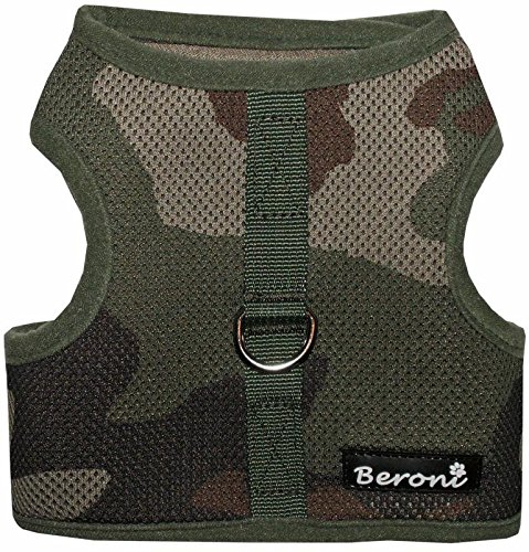 Katzengeschirr Cat Walking Jacket Brustgeschirr Weste ausbruchsicher NO Escape grün Camouflage Tarnfarben (Large) von Beroni