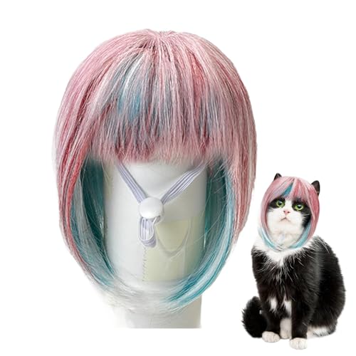 Berriphonia Wig Cat Funny, Wig Cosplay für Katzen, Haustier-Kostüm, Wig Design | Spielen im Freien drinnen von Berriphonia