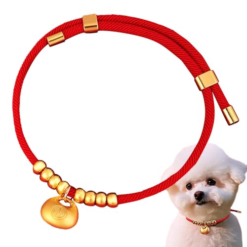 Chinesisches Neujahrs-Haustierhalsband | Verstellbares Chinesisches Hundehalsband Mit Goldbarren | Neujahrs-Halskette, Niedliches Haustier-Kostümzubehör, Katzenhalsband Für Katzen, Kätzchen, Welpen, K von Berriphonia